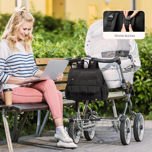 Teleena Diaper Bag Backpack Build Build مع جيوب معزولة تسافر صغيرة مع لوحة تغيير ، بيج in Kuwait