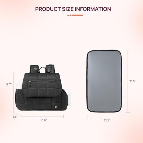 Teleena Diaper Bag Backpack Build Build مع جيوب معزولة تسافر صغيرة مع لوحة تغيير ، بيج in Kuwait