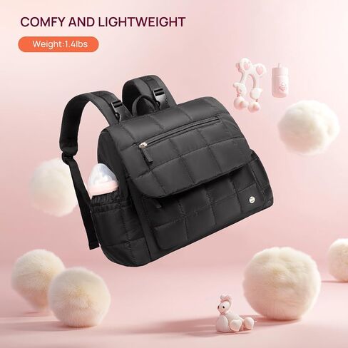 Teleena Diaper Bag Backpack Build Build مع جيوب معزولة تسافر صغيرة مع لوحة تغيير ، بيج in Kuwait
