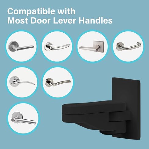 4 Pack Childproof Door Lever Lock, Baby Proof Door Handle Lock, Compact Minimalist Design, Strong Adhesive, Easy Installation – No Tools or Drilling Needed (2 White, 1 Black, 1 Brown) in Saudi Arabia