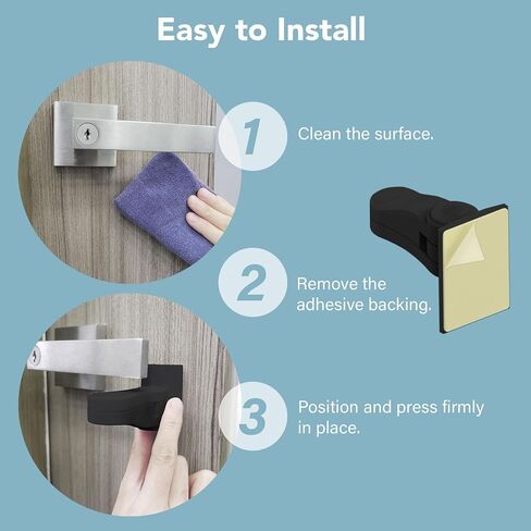 4 Pack Childproof Door Lever Lock, Baby Proof Door Handle Lock, Compact Minimalist Design, Strong Adhesive, Easy Installation – No Tools or Drilling Needed (2 White, 1 Black, 1 Brown) in Saudi Arabia
