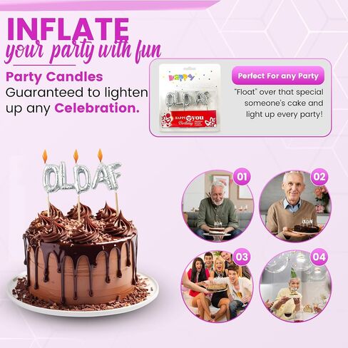 Old Birthday Candle | Old Birthday Decorations Funny | Funny Birthday Candles | Purple, Yellow, Blue Candles | 3 Inches in Kuwait