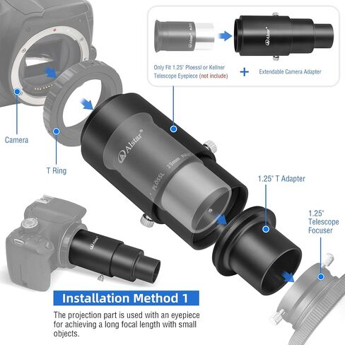 Alstar 2" Adjustable Extention Tube Camera Adapter - Adjustable Length Adapter Lets You Attach A T-Ring Equipped DSLR Or SLR Camera Directly to Your Telescope in Saudi Arabia