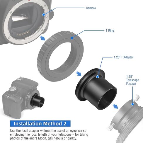 Alstar 2" Adjustable Extention Tube Camera Adapter - Adjustable Length Adapter Lets You Attach A T-Ring Equipped DSLR Or SLR Camera Directly to Your Telescope in Saudi Arabia