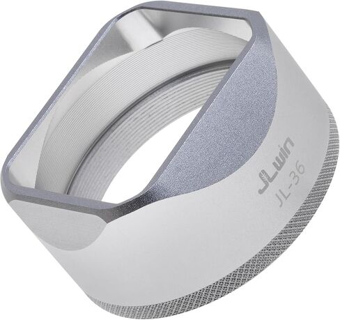FocusFoto Square Metal Lens Hood for Fujifilm Fuji X100VI, X100V, X100F, X100, X100S, X100T, X70 Camera - Lightweight Aluminum Alloy, Compatible with Original Lens Cap, Silver JL-36S in Saudi Arabia