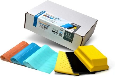 Super Assilex Flexible Sanding Sheet Finishing Starter Kit, SP19115, K600 - K1500, 25 Sheets + 1 Hand Block & Interface Pad + 1 M Hand Pad in Saudi Arabia