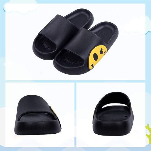 Sandals for Girls and Boys,Mens Slippers Sandals for Women,EVA Anti-Slip Indoor & Outdoor Kids Slippers Smile Face Open Toe Spa Bath Pool Gym House Casual Shower Shoes in Saudi Arabia