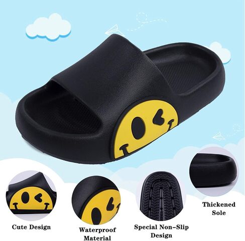 Sandals for Girls and Boys,Mens Slippers Sandals for Women,EVA Anti-Slip Indoor & Outdoor Kids Slippers Smile Face Open Toe Spa Bath Pool Gym House Casual Shower Shoes in Saudi Arabia