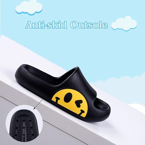 Sandals for Girls and Boys,Mens Slippers Sandals for Women,EVA Anti-Slip Indoor & Outdoor Kids Slippers Smile Face Open Toe Spa Bath Pool Gym House Casual Shower Shoes in Saudi Arabia