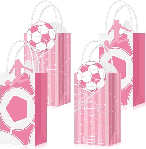 JETEC 16 PCS حقائب هدايا كرة السلة الفتيات القابلة لإعادة الاستخدام كرة السلة الوردي Goodie Candy Treat Facs مع مقابض لصالح فريق عيد ميلاد الحفلات الرياضية اللوازم in Kuwait