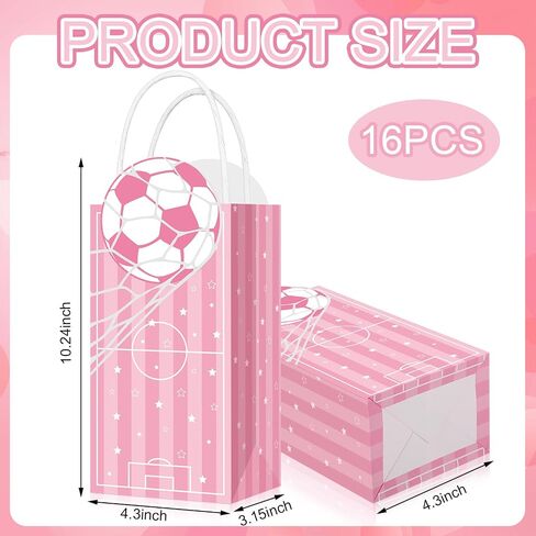 JETEC 16 PCS حقائب هدايا كرة السلة الفتيات القابلة لإعادة الاستخدام كرة السلة الوردي Goodie Candy Treat Facs مع مقابض لصالح فريق عيد ميلاد الحفلات الرياضية اللوازم in Kuwait