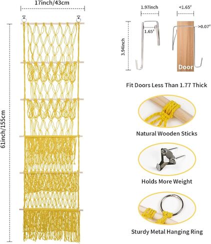 5 Tier Stuffed Animal Storage,Over Door Organizer with LED Light & Clips,Extra Large Boho Stuffed Animal Hammock Corner for Nursery Kids Girls Boys Small Or Large Plushies(gray) in Saudi Arabia
