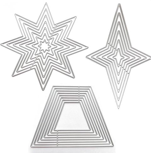 3 Sets Cutting Dies Stencil Metal Template Molds, Embossing Tools for Scrapbook Album Paper DIY Crafts Card Making - (Triangle, 3 Styles) in Kuwait