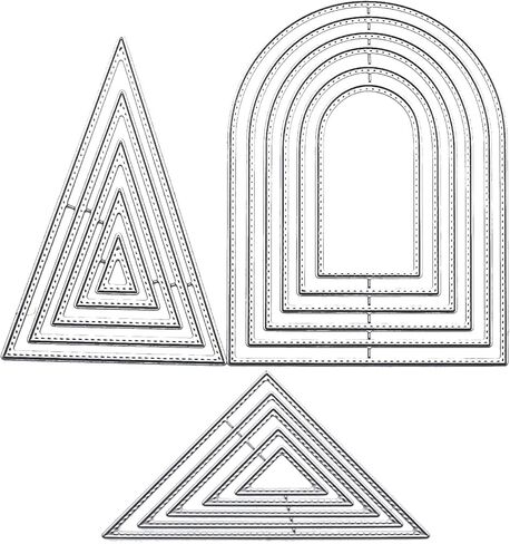 3 Sets Cutting Dies Stencil Metal Template Molds, Embossing Tools for Scrapbook Album Paper DIY Crafts Card Making - (Triangle, 3 Styles) in Kuwait