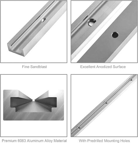 2pcs t-track for woodworking 48 "أسود مزدوج محفوظ مسبقًا ، 48 بوصة من الألمنيوم العالمي t يتبع أسود داكن in Kuwait
