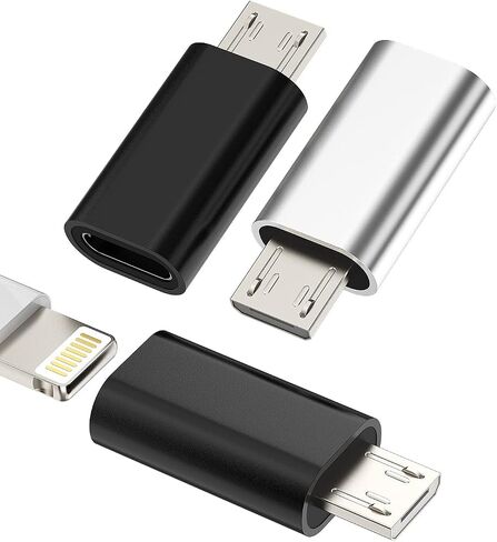 Lightning Female to Micro USB Male Adapter Converter(3Pack) Android Charge & Data Sync Compatible with iPhone 7 8 Plus Xs 11 12 13 Pro Charging for Compatible for Samsung Galaxy S7 S6 Nexus 5 LG in Saudi Arabia