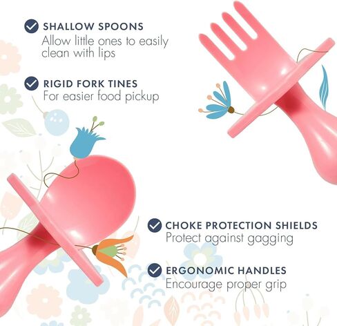 Nooli Baby Utensils Baby Feeding Baby Forks Baby Spoon Baby Feeding Supplies, BPA Phthalates-Free, Dishwasher and Sterilizer Safe, Gray in Saudi Arabia