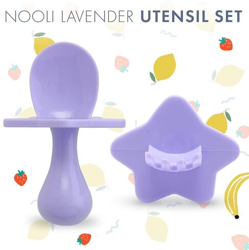 Nooli Baby Utensils Baby Feeding Baby Forks Baby Spoon Baby Feeding Supplies, BPA Phthalates-Free, Dishwasher and Sterilizer Safe, Gray in Saudi Arabia