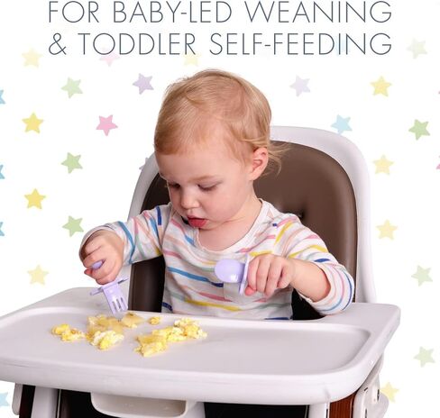 Nooli Baby Utensils Baby Feeding Baby Forks Baby Spoon Baby Feeding Supplies, BPA Phthalates-Free, Dishwasher and Sterilizer Safe, Gray in Saudi Arabia