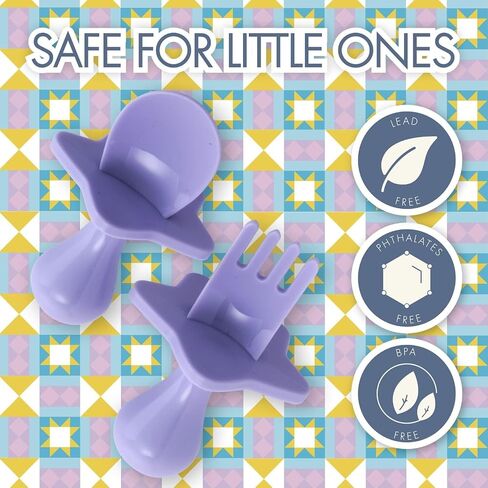 Nooli Baby Utensils Baby Feeding Baby Forks Baby Spoon Baby Feeding Supplies, BPA Phthalates-Free, Dishwasher and Sterilizer Safe, Gray in Saudi Arabia