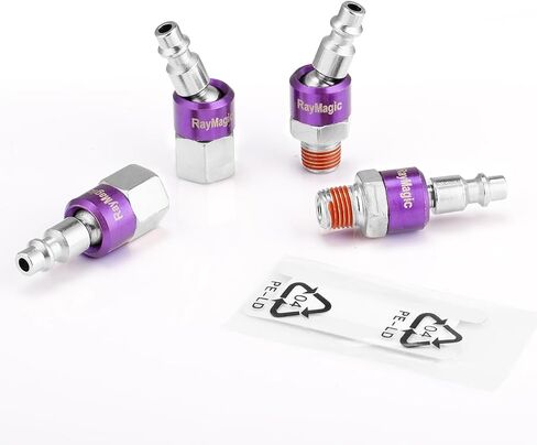 Industrial-Grade 1/4" Swivel Air Plug, 2-Pack 360° Swivel Steel Plug, 1/4-Inch NPT Female 18-Threads, Air Hose Fittings(Purple) in Saudi Arabia