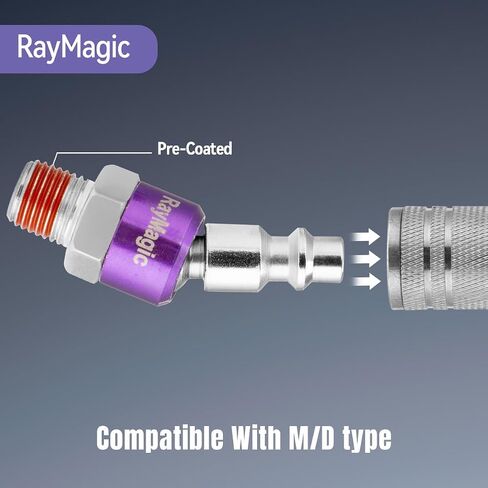 Industrial-Grade 1/4" Swivel Air Plug, 2-Pack 360° Swivel Steel Plug, 1/4-Inch NPT Female 18-Threads, Air Hose Fittings(Purple) in Saudi Arabia