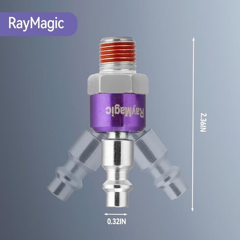 Industrial-Grade 1/4" Swivel Air Plug, 2-Pack 360° Swivel Steel Plug, 1/4-Inch NPT Female 18-Threads, Air Hose Fittings(Purple) in Saudi Arabia