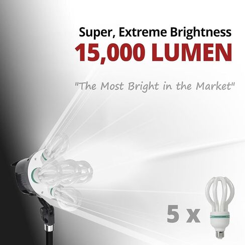 Limostudio [1000W Wright LED] 20 × 28 بوصة (W x H) مربع ناعم متوسطة مع 3000 Lumen / 144 LED Bulb Head مع التحكم في ضوء قبضة اليد ، 50 واط ، 5500 ك ، 95> CRI ، الحامل الثقيلة ، Agg3447 in Saudi Arabia