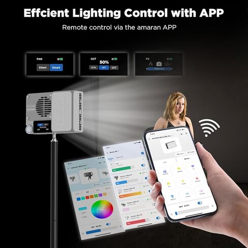 Amaran Ace 25x Kit ، ضوء LED ثنائي اللون: وضع التعزيز حتى 32W ، ضوء فيديو صغير ثنائي اللون (2700-6500 كيلو) ، 1600 لوكس@1M ، بطارية 4500 مللي أمبير مع شحن PD سريع للمبدعين المحمول (الفضة) in Kuwait