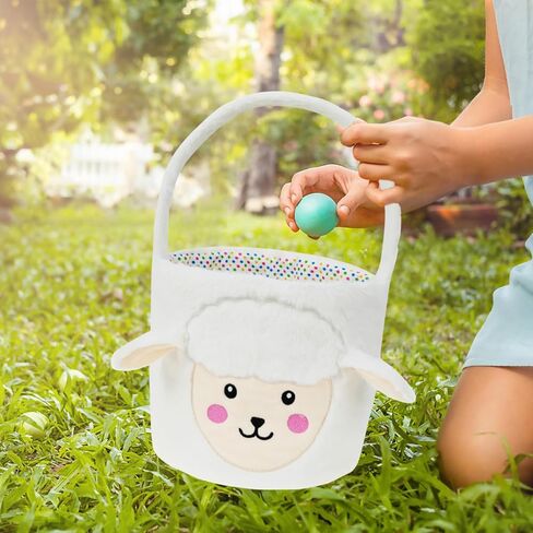 Dearsun Set of 2pcs, Dia 7.9" * H 15.7", Plush Spring Bunny&Chick Baskets Halloween Trick or Treat for Party Supplies Candy Gifts Storage in Saudi Arabia