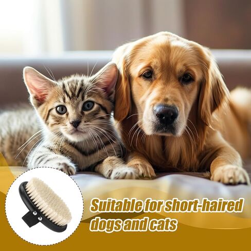 فرشاة نخيل الحيوانات الأليفة للكلاب والقطط ، فرشاة يدوية جرو لتدليك سقيفة الاستمالة ، فرشاة هريرة ناعمة كفاءة مزيل الشعر لزرع الشعر لحيوانات الشعر الطويلة والقصيرة (بنية) in Kuwait