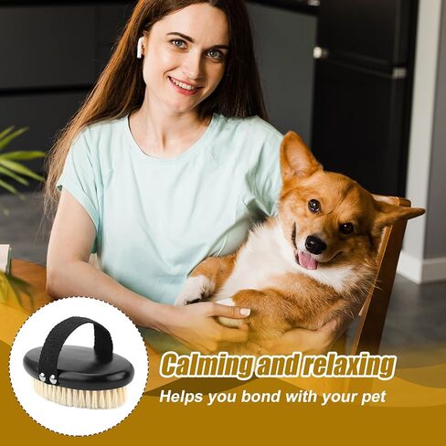 فرشاة نخيل الحيوانات الأليفة للكلاب والقطط ، فرشاة يدوية جرو لتدليك سقيفة الاستمالة ، فرشاة هريرة ناعمة كفاءة مزيل الشعر لزرع الشعر لحيوانات الشعر الطويلة والقصيرة (بنية) in Kuwait