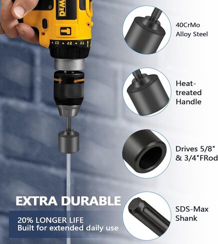 1.18 "SDS Max Ground Rod Driver ، يناسب Universal SDS Max Rotary Hammer - مثالي لاحتياجات الأساس السكنية والتجارية in Kuwait