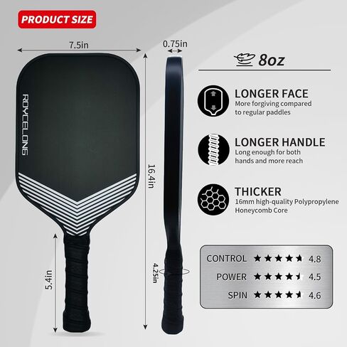 Pickleball Paddles Pickleball Rackets T700 Carbon Fiber Frosted Textured Surface 16mm Core for Beginners to Advanced Players Portable Bag USAPA Compliant Pickle Ball Paddle in Saudi Arabia