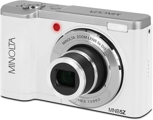 Minolta 56 Mega Pixels Dual Lens Point & Shoot Digital Camera with 5X Optical Zoom & 5K Ultra HD Video, Black in Saudi Arabia