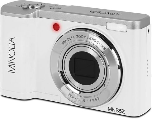 Minolta 56 Mega Pixels Dual Lens Point & Shoot Digital Camera with 5X Optical Zoom & 5K Ultra HD Video, Black in Saudi Arabia