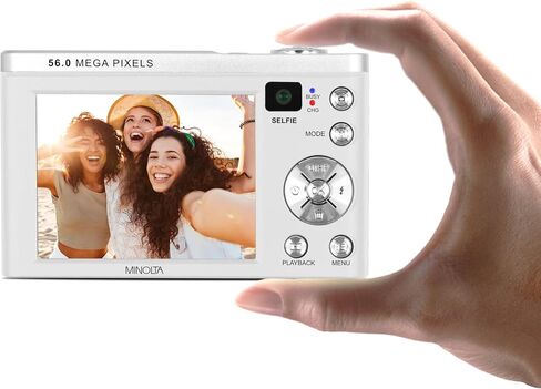 Minolta 56 Mega Pixels Dual Lens Point & Shoot Digital Camera with 5X Optical Zoom & 5K Ultra HD Video, Black in Saudi Arabia