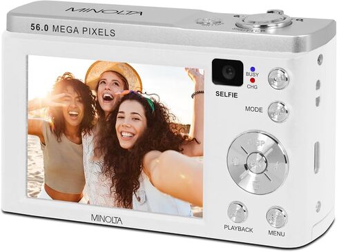Minolta 56 Mega Pixels Dual Lens Point & Shoot Digital Camera with 5X Optical Zoom & 5K Ultra HD Video, Black in Saudi Arabia
