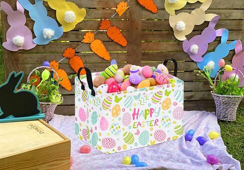 Rectangle Balls Pattern Kids Gift Storage Basket Shelf Storage Basket Organizer Box Clothes Laundry Hamper Toys Nursery Basket Baby Laundry Basket with Handles in Saudi Arabia