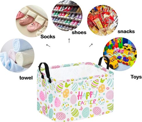 Rectangle Balls Pattern Kids Gift Storage Basket Shelf Storage Basket Organizer Box Clothes Laundry Hamper Toys Nursery Basket Baby Laundry Basket with Handles in Saudi Arabia