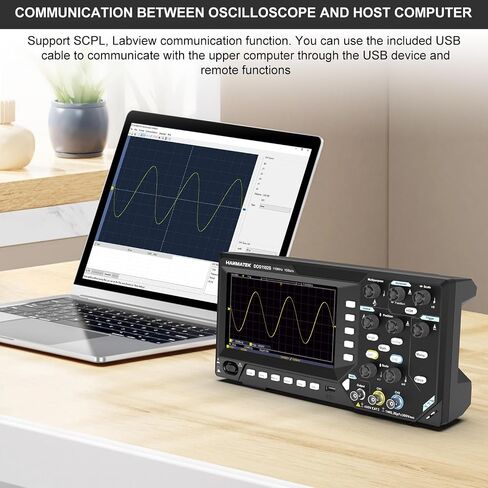 HANMATEK DOS1104 راسم الذبذبات الرقمي مع 4 قنوات وشاشة 7 بوصة / 18 سم، شاشة TFT-LCD، مجموعة راسم الذبذبات الاحترافية المحمولة مع معدل أخذ العينات 1GS/s in Kuwait