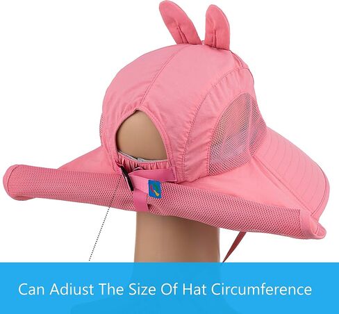 Kids Sun Hat UPF 50+ Boy Girl Protection Hat Wide Brim Beach Hats with Mesh and Adjustable Chin Strap Blue in Saudi Arabia
