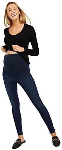 Motherhood Maternity Women's Indigo Super Stretch Secret Fit Over The Belly Skinny Jeans, Medium Blue Wash in Saudi Arabia