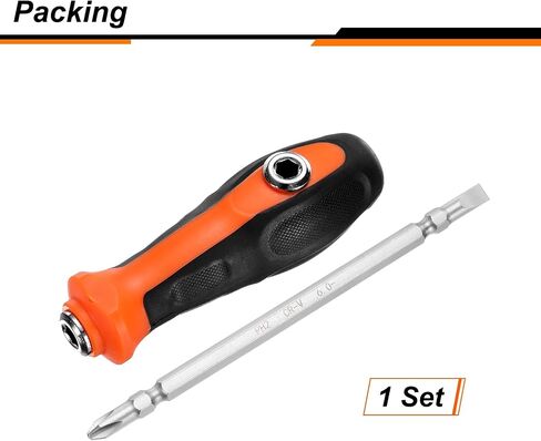 HARFINGTON SL5.0/PH1 Double Ended Screwdriver Bit 5.51" Long CR-V Steel Phillips and Slotted Flat Head Screw Driver Drill Bit with 1/4" Hex Bit Screwdriver Handle for Machine Repair in Saudi Arabia