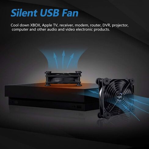 Quiet 80mm USB Fan, 5V USB Portable Cooling Fan for Flat Panel Xbox DVR Playstation Router TV Receiver Computer Cabinet Cooler(2 pack) in Saudi Arabia