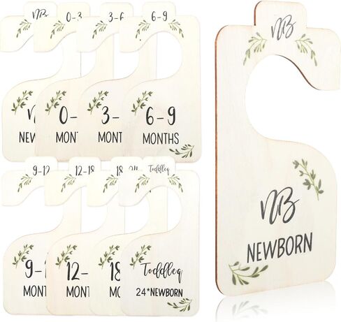 TIESOME 8 PCS Baby Closet Dividers, Wooden Double-Sided Baby Clothes Size Hanger Organizer Adorable Infant Clothes Hanger Separators Nursery Decor Hanger Dividers for Home Nursery (White) in Saudi Arabia