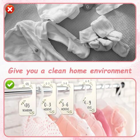TIESOME 8 PCS Baby Closet Dividers, Wooden Double-Sided Baby Clothes Size Hanger Organizer Adorable Infant Clothes Hanger Separators Nursery Decor Hanger Dividers for Home Nursery (White) in Saudi Arabia