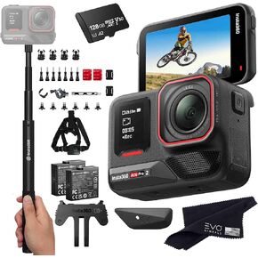 Insta360 Ace Pro 2 Bike Bundle- 8K Waterproof Action Camera Co-Engineered with Leica, Flagship 1/1.3" Sensor, 8K30, 2.5" Flip Screen|Includes Bike Bundle, Invisible Selfie Stick (512GB)