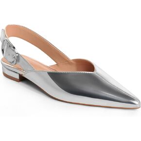 Burgundy Slingback Flat Shoes for Women Casual Comfortable Shoes Pointed Toe Adjustable Buckle Flat Mule Sandals in Kuwait