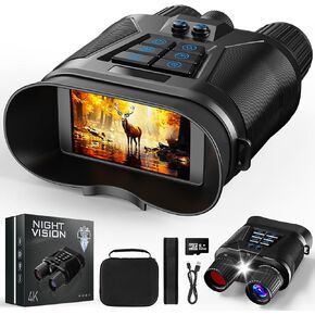 seanme Night Vision Goggles with Camera, 4K Night Vision Binoculars for Adults, 3280FT Infrared, 3" Large Screen, 8X Digital Zoom, 5000 mAh Battery and 32GB Memory Card for Saving Photos and Videos